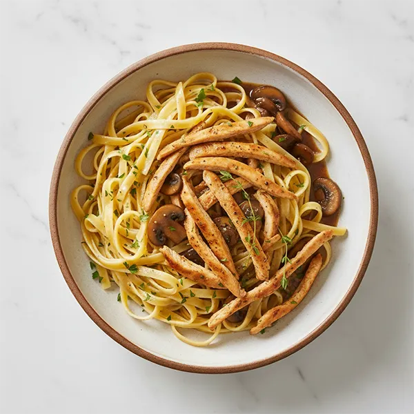 Chicken Marsala with Buttered Tagliatelle